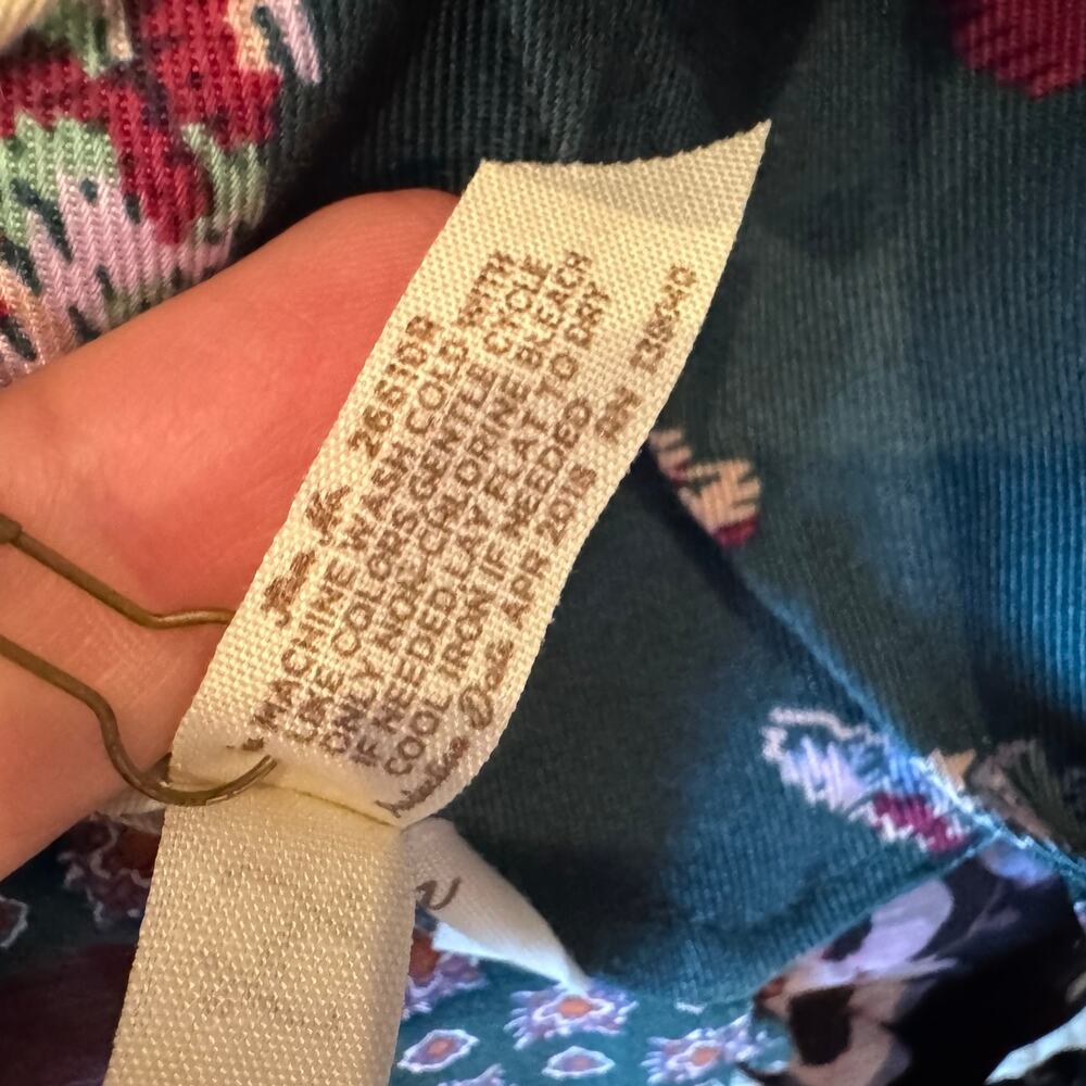 Matilda Jane Evergreen Dream Jumpsuit Teal Green Print Ruffle Sleeveless Sz S - Picture 10 of 10